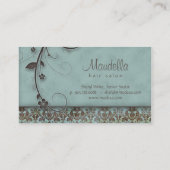 ヴィンテージの花の名刺のヘアーサロン 名刺 (裏面)