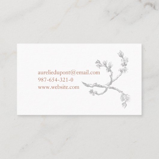 ヴィンテージの花の名刺 名刺 (裏面)