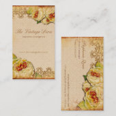 ヴィンテージの花の名刺 名刺 (正面/裏面)
