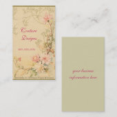 ヴィンテージの花の名刺 名刺 (正面/裏面)