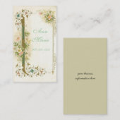 ヴィンテージの花の名刺 名刺 (正面/裏面)