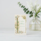 ヴィンテージの花の名刺 名刺 (スタンド正面)