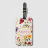 ヴィンテージの花の名前 ラゲッジタグ (正面縦)