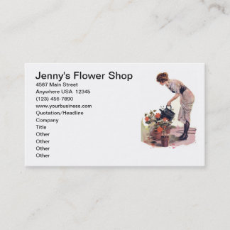 ヴィンテージの花の園芸植物の心配の造園 名刺