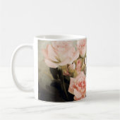 ヴィンテージの花の大きいモノグラム コーヒーマグカップ (左)