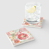 ヴィンテージの花の大理石の石造りのコースター ストーンコースター (横)