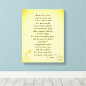 ヴィンテージの花の妖精感動的の詩 キャンバスプリント (インサイチュ (ウッドフロア))