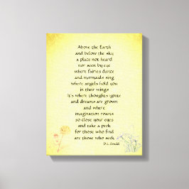 ヴィンテージの花の妖精感動的の詩 キャンバスプリント