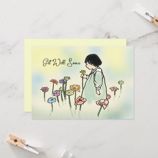 ヴィンテージの花の子は良いカードを取得 カード (正面/裏面インサイチュ)