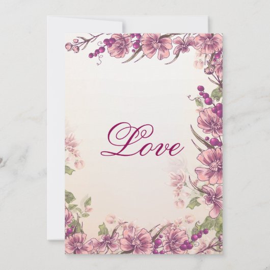 ヴィンテージの花の庭園の結婚式の招待状 招待状 (裏面)