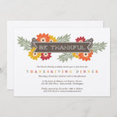ヴィンテージの花の感謝祭の招待状 招待状 (正面/裏面)