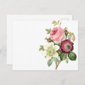 ヴィンテージの花の招待はがき インビテーションポストカード (正面/裏面)