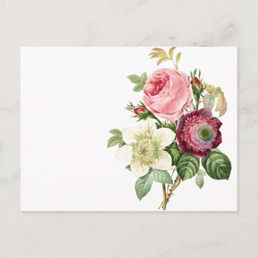ヴィンテージの花の招待はがき インビテーションポストカード (正面)
