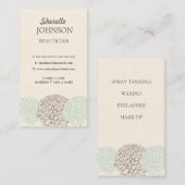 ヴィンテージの花の柔らかい中立美容師カード 名刺 (正面/裏面)