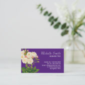 ヴィンテージの花の植物のプリントの庭師の花屋 名刺 (スタンド正面)