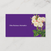 ヴィンテージの花の植物のプリントの庭師の花屋 名刺 (裏面)