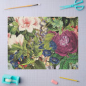 ヴィンテージの花の植物園パターン 薄葉紙 (クラフト)