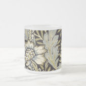 ヴィンテージの花の模様バルセロナベージュ フロストグラスマグカップ (中央)