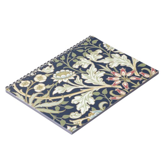 ヴィンテージの花の模様（青） ノートブック (左側)