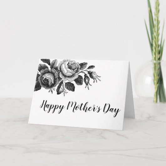 ヴィンテージの花の母の日カード カード (正面)