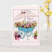 ヴィンテージの花の母の日カード カード (黄色い花)