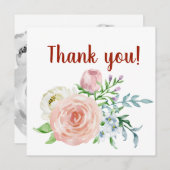 ヴィンテージの花の水彩画はデザイン感謝していしています サンキューカード (正面/裏面)