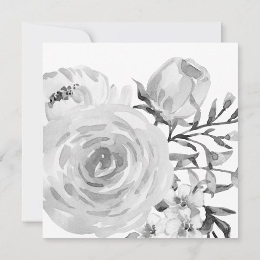 ヴィンテージの花の水彩画はデザイン感謝していしています サンキューカード (裏面)