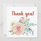 ヴィンテージの花の水彩画はデザイン感謝していしています サンキューカード (正面)
