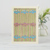 ヴィンテージの花の水色 招待状 (スタンド正面)