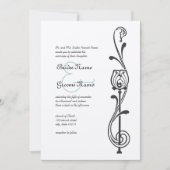 ヴィンテージの花の渦巻結婚式招待状 招待状 (正面)