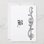 ヴィンテージの花の渦巻結婚式招待状 招待状 (裏面)