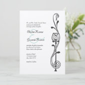 ヴィンテージの花の渦巻結婚式招待状 招待状 (スタンド正面)