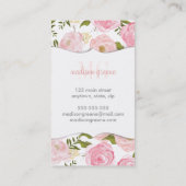 ヴィンテージの花の珊瑚のモモのガーリーな花 名刺 (裏面)