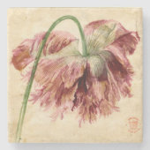 ヴィンテージの花の石造りのコースター ストーンコースター (正面)