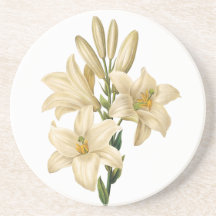 ヴィンテージの花の砂岩コースター1