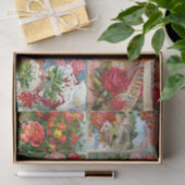 ヴィンテージの花の種の包みの庭のコラージュ 薄葉紙 (ギフト)