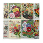 ヴィンテージの花の種はコラージュを分類します タイル (正面)