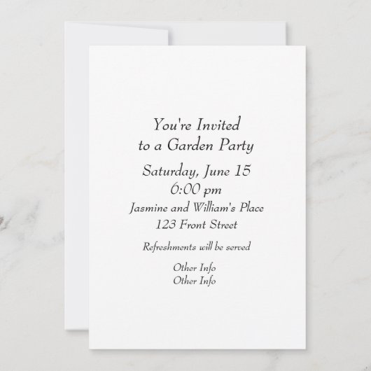 ヴィンテージの花の種はコラージュを分類します 招待状 (裏面)