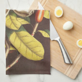 ヴィンテージの花の種付き植物 キッチンタオル (四つ折り)