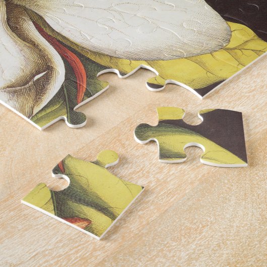 ヴィンテージの花の種付き植物 ジグソーパズル (側面)