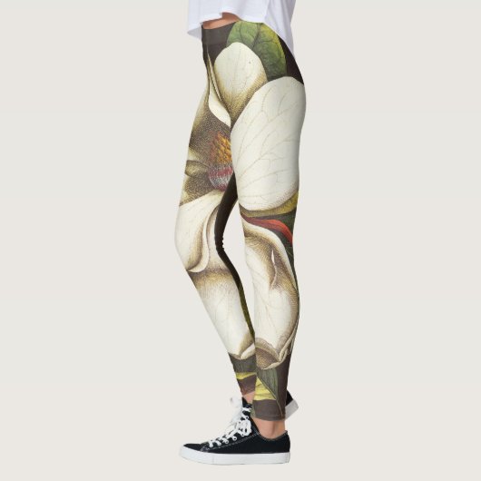 ヴィンテージの花の種付き植物 レギンス (左)