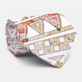 ヴィンテージの花の絵画および白くアステカなパターン ネクタイ (ロール)