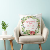 ヴィンテージの花の緑及びピンクのSucculent結婚する| クッション (椅子)