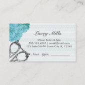 ヴィンテージの花の美容師の美容師の紫色 予約カード (裏面)