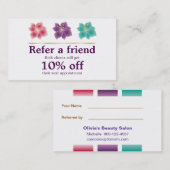 ヴィンテージの花の美容院の紹介カード 紹介カード (正面/裏面)