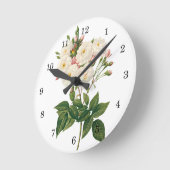 ヴィンテージの花の花の赤面Noisetteばら色のRedoute ラウンド壁時計 (傾斜)