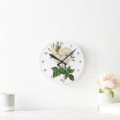 ヴィンテージの花の花の赤面Noisetteばら色のRedoute ラウンド壁時計 (ホーム)