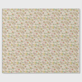 ヴィンテージの花の花柄の背景 ラッピングペーパー (フラット)