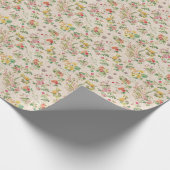 ヴィンテージの花の花柄の背景 ラッピングペーパー (角)