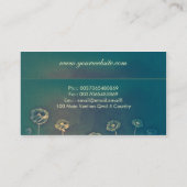 ヴィンテージの花の芸術的なデザインの名刺 名刺 (裏面)